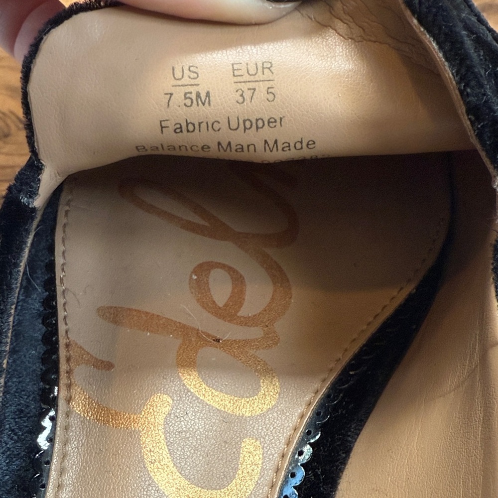 Sam Edelman Black Velvet Flats - Picture 9 of 10